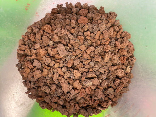 Mixed lava stone top dressing.